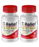 T-Relief Pet Pain Relief Arnica +12 Powerful Natural Medicines Help Ease Muscle Joint & Hip Pain Soreness Stiffness & Injuries Max Fast-Acting Soother for Dogs & Cats - 90 Tablets (2 Pack) - Buy Online on SooperMarket.com