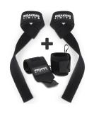 Breaking limits train aids & wrist bandages for strength training weight lifting bodybuilding fitness powerlifting - Lifting Straps & Wrist Wraps Black - Buy Online on SooperMarket.com
