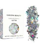 KARIZMA Holographic Silver Body Glitter. 10g Chunky Face Glitter, Hair Glitter, Eye Glitter and Body Glitter for Women. Rave Glitter, Festival Accessories, Cosmetic Glitter Makeup. Loose Glitter Set Silver Holographic - Buy Online on SooperMarket.com