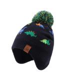 XIAOHAWANG Knitted Baby Hat Winter Warm Boys Girls Beanie Fleece Lining Toddler Kids Hat with Pompom 2-4 Years Colorful Dinosaur Hat - Buy Online on SooperMarket.com