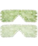 2 Pcs Jade Eye Mask Green Jade Stone Eye Mask Facial Cooling Mask for Alleviate Puffiness Face Massage Relax Eyes Relieve Migraine Meditation Beauty - Buy Online on SooperMarket.com