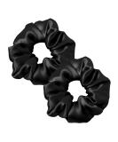 LILYSILK Silk Hair Scrunchies for Frizz Prevention 100% Mulberry Silk Hair Ties for Breakage Prevention Elastic ponytail Holders(Black 2Pcs) 2 Count (Pack of 1) Black 2pcs - Buy Online on SooperMarket.com