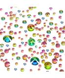 Quesuc 1728 Pieces Flatback Round Rhinestones Glass Gems with 6 Mixed Sizes (1.6-3 mm) for Nail Art Phone Decorations and DIY Crafts (Aurora Boreale Color) - Buy Online on SooperMarket.com
