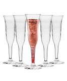 96 Disposable Crystal Cut Plastic Champagne Flutes - Unbreakable Clear Glasses for Parties and Events - 5.5oz - Buy Online on SooperMarket.com