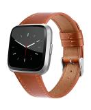 BOTNUW Leather Bands Compatible with Fitbit Versa 2, Versa, Versa Lite - Brown Leather Replacement Strap for Women and Men - Buy Online on SooperMarket.com