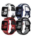 Adorve 4 Pack Sport Bands Compatible with Apple Watch 41mm 40mm 38mm 45mm 44mm 42mm for Women Men Durable Breathable Soft Silicone Replacement Wrist Strap for iWatch SE Series 7 6 5 4 3 2 1 S/M M/L BlueWhite/WhiteBlack/BlackGray/RedBlack 42mm/44mm/45mm/49 - Buy Online on SooperMarket.com