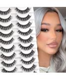 Glowingwin Cat Eyelashes Volume 3D Hybrid Natural Look Fake Russian Strip Lashes 10 Pairs Dramatic Fluffy Handmade Reusable D Curl False Eyelashes LY-10S-SJ23-W - Buy Online on SooperMarket.com