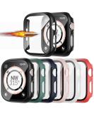 6 Pack Apple Watch Series 3 42mm Hard Case with Built-in Tempered Glass Screen Protector - Thin Bumper Full Coverage Bubble-Free Cover - Black/Deep Blue/White/Red/Pink/Green - Buy Online on SooperMarket.com