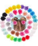 40pcs Chiffon Flower Baby Girl Hair Clips - Cute Ribbon Lined Clips for Infants & Toddlers - Buy Online on SooperMarket.com