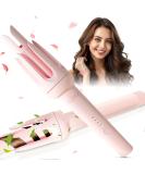 Auto Hair Curler - Automatic Curling Iron with 4 Temperature Settings & 3 Timer - Anti-Scald Anti-Tangle - Perfect for Hair Styling - Pink - Buy Online on SooperMarket.com