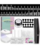 Saviland 500PCS Toe Nail Tips & Solid Glue Gel Kit for Nail Salon & Home DIY - Buy Online on SooperMarket.com