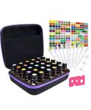 TUZAZO Essential Oils Storage, Essential Oils Carrying case for 30 Bottles 5ml 10ml 15ml, Hard Shell Shockproof & Durable, Come with Bottle Opener, Bottle Cap Labels (Black&Purple) - Buy Online on SooperMarket.com