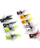FishingPepo Fly Fishing Poppers, Topwater Fishing Lures Bass Crappie Bluegill Sunfish Panfish Trout Salmon Perch Steelhead Flies for Fly Fishing Bass Panfish Bluegill Trout Salmon 10pcs - Buy Online on SooperMarket.com