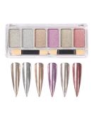 Chrome Nail Powder Set - 6 Colors for Shiny, Holographic Nail Art - Buy Online on SooperMarket.com