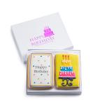 Gourmet Happy Birthday Cookie Gift Basket | 2 Large 2.5 x 4.5 in Vanilla Sugar Cookies Hand-Decorated Snack Variety Pack | Kosher B-Day Bakery Care Package For Women, Men Boys & Girls | Prime Delivery - Buy Online on SooperMarket.com