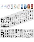 KADS 20pcs Nail Stamp Plates Set Nails Art Stamping Plates Leaves Flowers Animal Nail Plate Template Image Plate - Buy Online on SooperMarket.com
