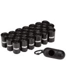 Amazon Basics Dog Poop Bags with Dispenser and Leash Clip, 13 x 9 Inches, Unscented, Black - 300 Bags (20 Rolls) 300 Bags Poop Bags - Buy Online on SooperMarket.com
