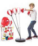 Whoobli Punching Bag for Kids with Boxing Gloves | Adjustable Stand | Boxing Bag Set Toy for Boys & Girls | Ages 3-10 (Red White) - Buy Online on SooperMarket.com
