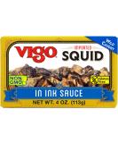 Vigo Premium Squid in Ink Sauce 4oz - Imported Canned Seafood for Recipes (Pack of 10) - Buy Online on SooperMarket.com