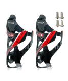 Wiel Full Carbon Fiber Bike Water Bottle Cage Holder 2Pcs - Black Red 3K Glossy - Buy Online on SooperMarket.com