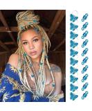 Braids Blue Butterfly Hair Jewelry for Women - Pack of 20 Spiral African Dreadlock Accessories - Buy Online on SooperMarket.com