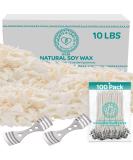 Hearts & Crafts Natural Soy Candle Wax and Candle Making Wax Supplies - 10 lbs Soy Wax for Candle Making - 100 6-Inch Pre-Waxed Candle Wicks - 2 Metal Centering Devices - 10 Pounds Soy Wax Flakes - Buy Online on SooperMarket.com