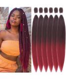 Xusuperb 30 Pre-Stretched Ombre Red Braiding Hair - Knotless Soft Yaki Extensions (6 Pack) - T1B/900 Hair - Buy Online on SooperMarket.com