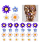 BBTO 24 Pcs Flower Hair Clip Lily Daisy Accessory Wedding Bridesmaid Bridal Clips Elegant Barrette Pin for Women Girl Party Daily Wear (White Yellow  Dark Purple  White  Light Blue) - Buy Online on SooperMarket.com