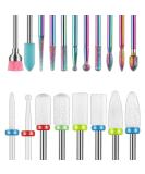 19pcs Nail Drill Bits Sets, 3/32 Inch Diamond Cuticle Electric Nail File and Ceramic Acrylic Gel Nail Bit Kit, Acrylic Nail Art Tools, Carbide Cuticle Remover Bits for Manicure Pedicure, Home Salon - Buy Online on SooperMarket.com