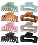 8 Colors Lolalet Hair Clips Claw Clips Hair Claw Clips, 2 Styles Nonslip Medium Large Jaw Clip for Women Girls, 4 Square Matte and 4 Bright Acrylic Hair Clamps for Thick Thin Fine Long Hair -Style A 1- Black/Pink/Light Gre - Buy Online on SooperMarket.com