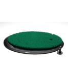 Fiberbuilt Flight Deck Oval Golf Hitting Mat | Real Grass-Like Performance | Adjustable Height Tee | Black/Green | 21.25 x 13.5 x 1.75 | Indoor/Outdoor - Buy Online on SooperMarket.com