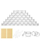 5ml Jaws with Lids - 42pcs Mini Cream Containers for Cosmetics & Nail Art | Transparent Dose with Labels & Spatula - Buy Online on SooperMarket.com