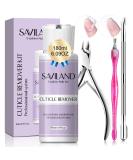 Saviland 180ML Cuticle Remover Kit - High Capacity 6.09 Oz Liquid with Pusher, Trimmer, Nipper - Nail Care Manicure Tool for Home and Salon Use - Buy Online on SooperMarket.com
