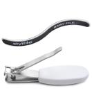 STYLFILE Nipper Clipper with Safety Spy Hole & Curved Baby S-File - Stainless Steel Toddler Manicure Set Designed for Infants Tiny Nails White 2 Count (Pack of 1) - Buy Online on SooperMarket.com