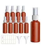 10x 50ml Portable Refillable Plastic Spray Bottles - Travel-Friendly Atomizers for Skincare Essential Oils & Perfumes (Brown) | Ideal for Outdoor Sports & Air Travel - Buy Online on SooperMarket.com