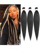 Leeven 20 Inch Pre Stretched Braiding Hair 3 Packs Ombre Medium Auburn EZ Braids Hair Extensions for Goddess Box Braids Pre Stretched Yaki Braiding Hair /1B# 20 Inch (Pack of 3) 1B - Buy Online on SooperMarket.com