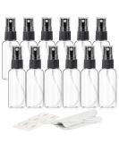 ZEJIA 12 Pack Mini Spray Bottles 1 oz | Fine Mist Travel Essential Oil & Perfume Sprayers | 30ml Black Bottles with Stickers & Droppers - Buy Online on SooperMarket.com