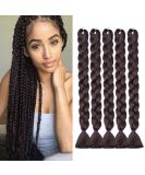 Tess 41 Jumbo Braids Extensions - 5pcs Synthetic Braiding Hair Dark Brown #4 - 165g Bundle Crochet Hair Extensions (100cm) - Buy Online on SooperMarket.com