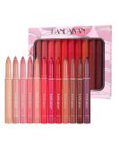 12 Colors Matte Lipstick Pen Set - Waterproof Lip Liner Crayon Long-lasting & Non-sticky with Built-in Sharpener - Buy Online on SooperMarket.com