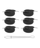6 Pack 55 Inch Black Flat Drawstring Cord Set with Threader - Hoodie Drawstring Replacement - Buy Online on SooperMarket.com