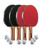JP WinLook Ping Pong Paddles Sets - Portable Table Tennis Paddle Set with Ping Pong Paddle Case & Ping Pong Balls. Premium Table Tennis Racket Player Set for Indoor & Outdoor Games Red/Black 4 Paddle Set - Buy Online on SooperMarket.com