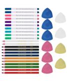Rustark 32 Pcs Tailoring Marker Set - Fabric Marker Chalk, Disappearing Ink Pen, Sewing Marking Pencil for Quilting, Sewing, Dressmaking - Buy Online on SooperMarket.com