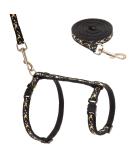 SCIROKKO Escape Proof Cat Harness and Lead Set - Luminous Moon and Star Design, Adjustable for Outdoor Walking - Safety Buckle, Black - Buy Online on SooperMarket.com