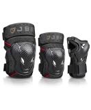 JBM Adult BMX Bike Knee Pads Elbow Pads Wrist Guards Set - Black | Protective Gear for Biking, Riding, Cycling, Multi Sports, Scooter, Skateboard - Buy Online on SooperMarket.com