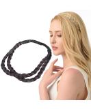 DIGUAN Double Three Strand Synthetic Hair Braided Headband Extension - Dark Brown - Buy Online on SooperMarket.com