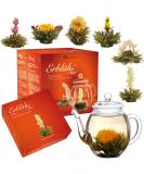 Creano Tea Blum Gift Set - Bloomed Spring Harvest with 500ml Glass Jug & 6 White Teas - Ideal Mother's Day Gift - Buy Online on SooperMarket.com