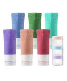 Leakproof Silicone Travel Bottles Set | TSA Approved Cosmetic Toiletries Containers | Perfect for Shampoo, Conditioner, Facial Cleanser & Cream | Travel Accessories - Buy Online on SooperMarket.com