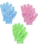 6Pcs Exfoliating Gloves - Bamboo Shower Gloves - Bath and Body Exfoliator Mitts - Scrubs Away Ingrown Hair and Dead Skin - for Shower Spa Massage and Dead Skin Cell Remover Loofah - Green Blue Pink Blue+Green+Pink - Buy Online on SooperMarket.com
