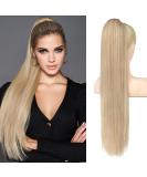 REECHO Ponytail Extension 28" Long Straight Drawstring Pony Hair Extension Synthetic Pony Tail Hairpiece for Women Medium Blonde with Pale Highlights - Buy Online on SooperMarket.com