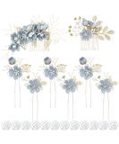 inSowni 20 Pack Classy Dusty Blue Flower Bridal Wedding Hair Side Combs+Floral Hair Pins+Twist Spiral Pearl Hair Pins Clips Pieces Formal Prom Headpieces Accessories for Brides Bridesmaids Women Girls 20 Pack Light Blue ... - Buy Online on SooperMarket.com